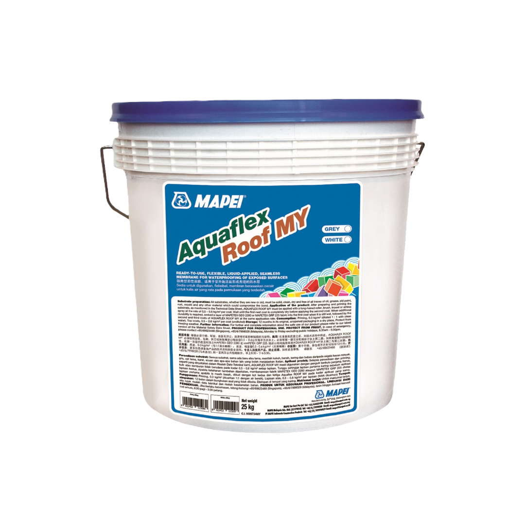 MAPEI AQUAFLEX ROOF MY  |  Ready-to-Use Flexible Liquid-Applied Seamless Waterproofing Membrane