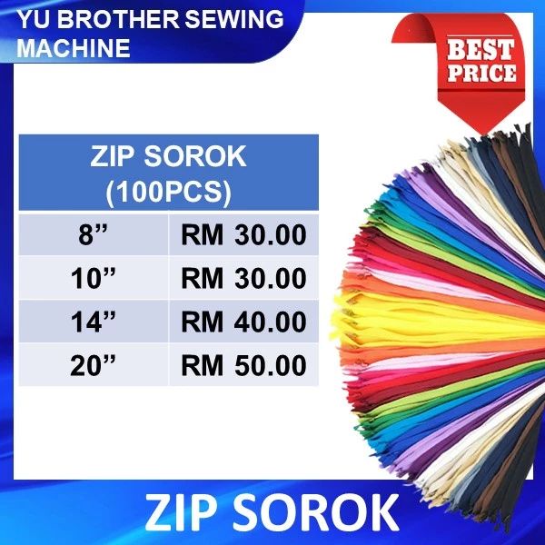 Invisible Zipper Bulk Pack 100pcs