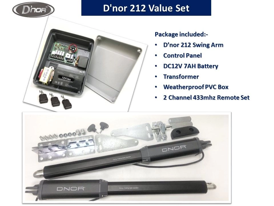 Autogate Dnor 212 24VDC Heavy Duty Swing and Folding Arm