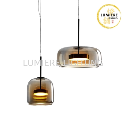 Post Modern Nordic Smoke Glass Pendant Light