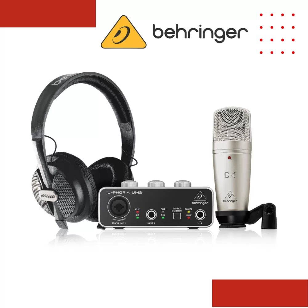 Behringer U-PHORIA STUDIO Complete Recording/Podcasting Bundle with UM-2, C-1 Mic and HPS-5000