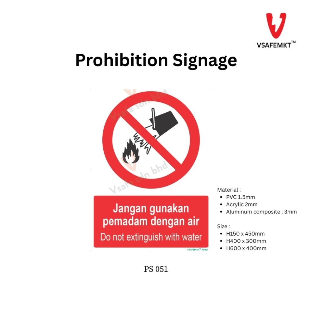 VSAFEMKT - PS 051 - Jangan gunakan pemadam dengan air