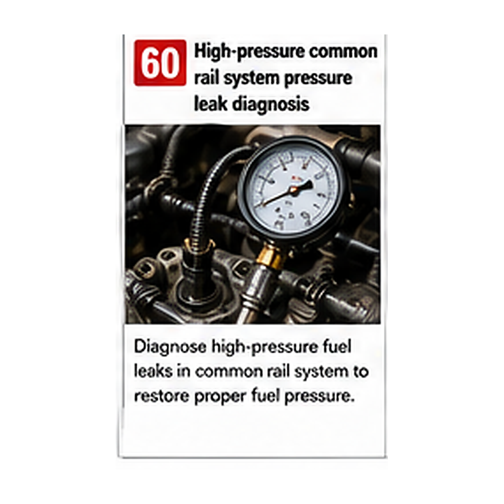 High Pressure Common Rail System Pressure Leak Diagnosis