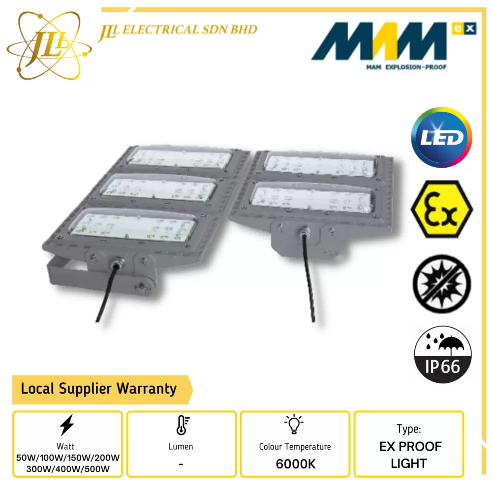 MAM MAMS01-SERIES IP66 6000K LED EXPLOSION PROOF FLOODLIGHT (CNex)[50W/100W/150W/200W/300W/400W/500W] 