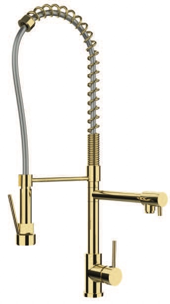 IT-2266-G Kitchen Mixer Tap – Two Way Pillar Sink Mixer with Pull Out Flexible Spout (Gold Finish)