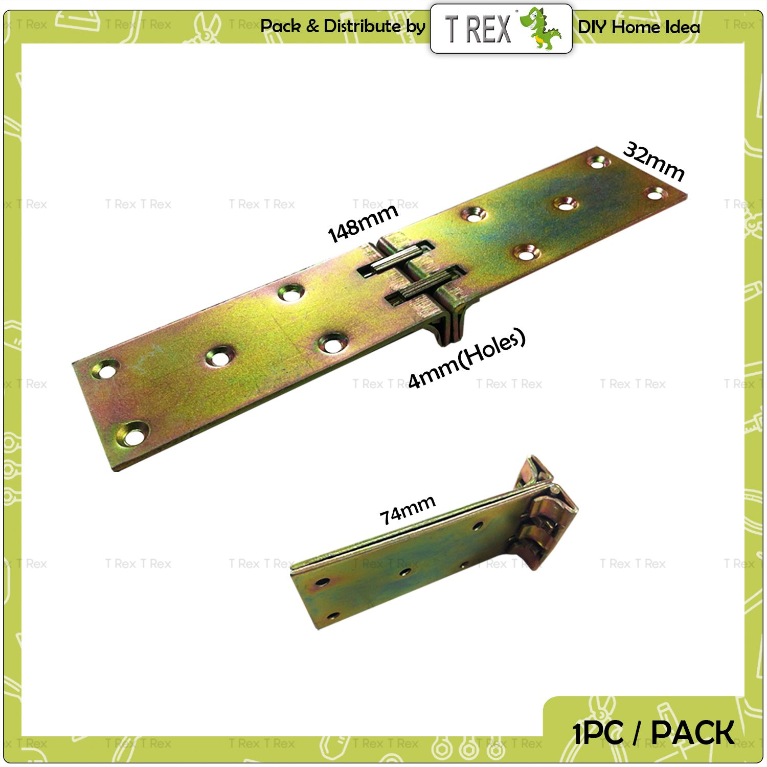 T Rex DIY Wood Folding Table Top Butt Hinge / Furniture Hinge (Rainbow)