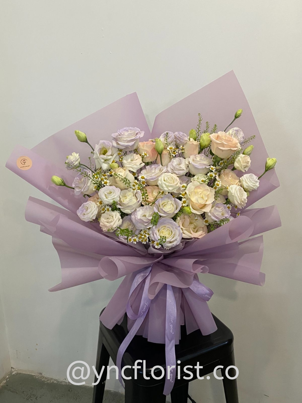 Fresh Roses with Eustoma and Chamomile
