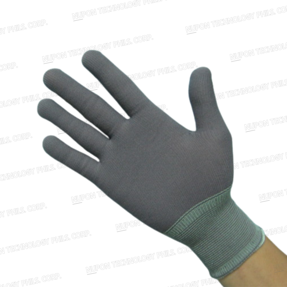 Grey Nylon Knitted Gloves (without PU)