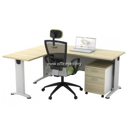 44 L-Shape Executive Table C/W Mobile Pedestal 1D1F｜Office Table Pj IPBL 