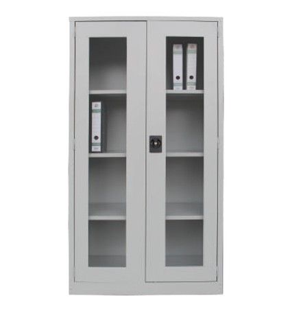 FULL HEIGHT STEEL CUPBOARD WITH GLASS SWINGING DOOR - A118GS