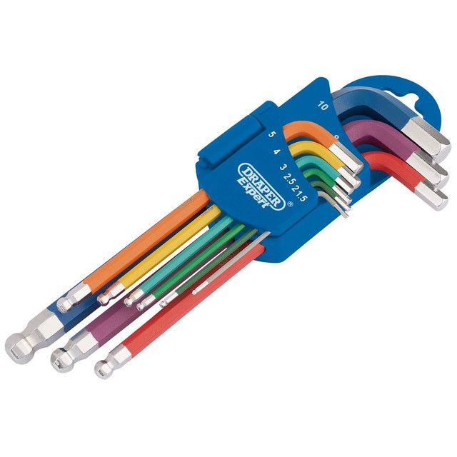 66132 - Metric Coloured Hex. and Ball End Key Set (9 Piece) 