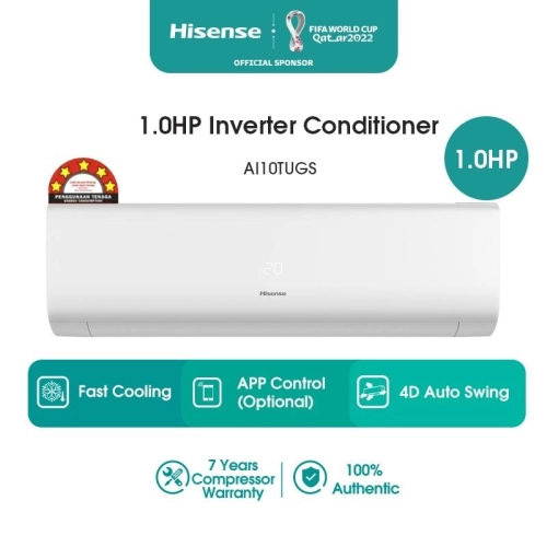 Hisense 1.0HP Inverter Air Con 5 Star R32 AI10TUGS