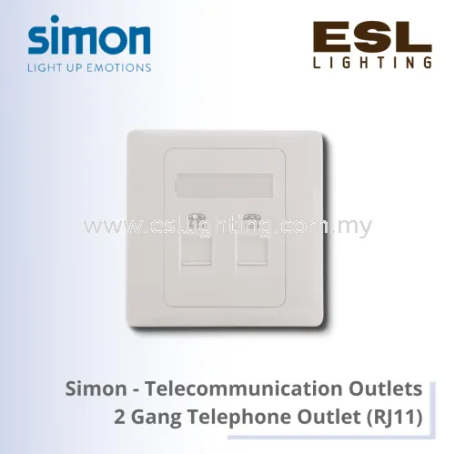 [DISCONTINUE] SIMON 50 SERIES Telecommunication Outlets 2 Gang Telephone Outlet (RJ11) - 55224 