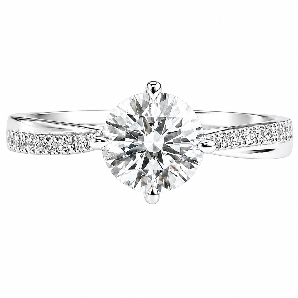 Roman & Co庐 Valerisse Twist Pav茅 Solitaire Ring