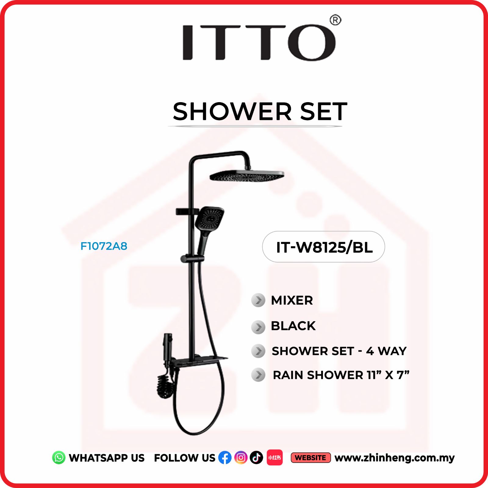 ITTO SHOWER SET 4 WAYS  IT-W8125/BL
