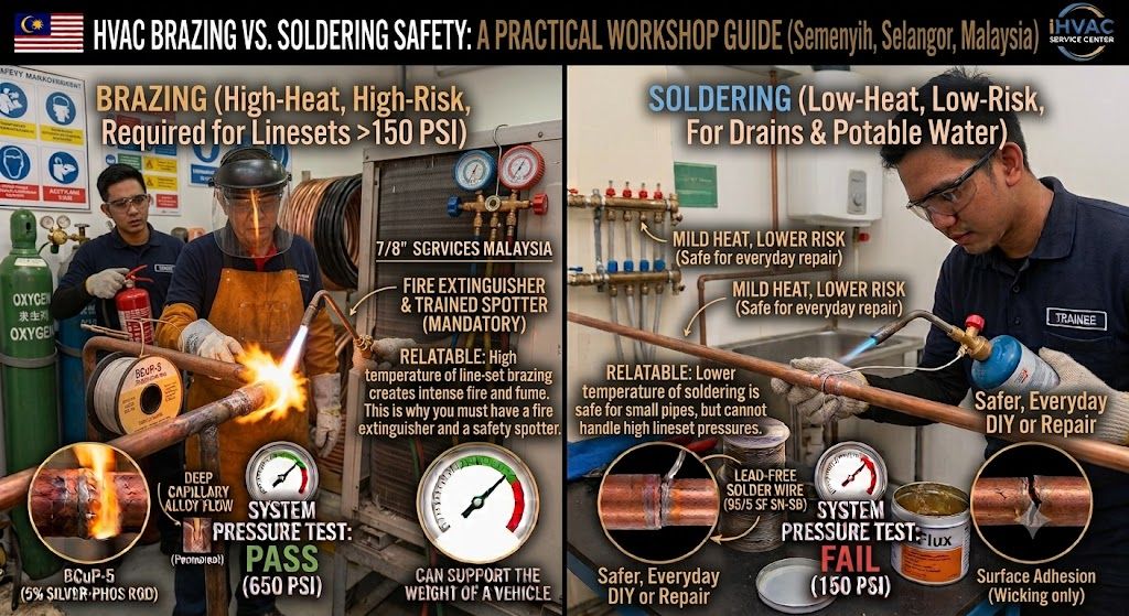 HVAC brazing vs soldering safety comparison