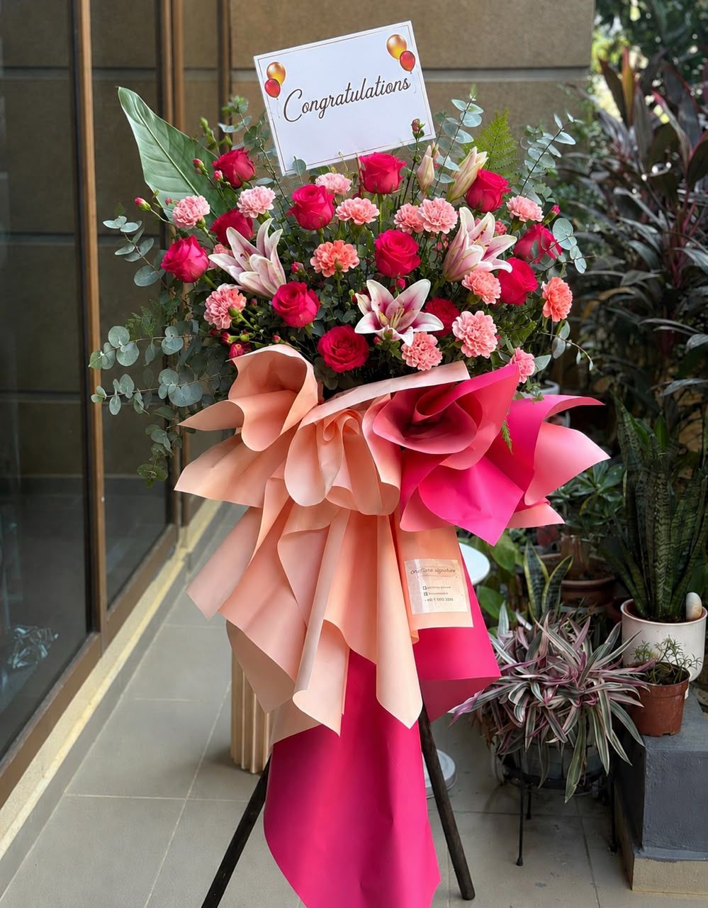 Pink Lily Grand opening flower stand