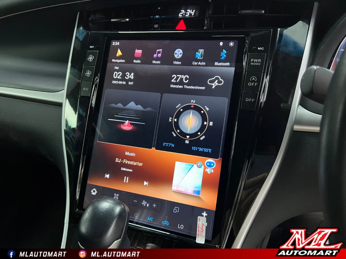 Toyota Harrier XU60 Vertical Style Android Monitor (12.1")