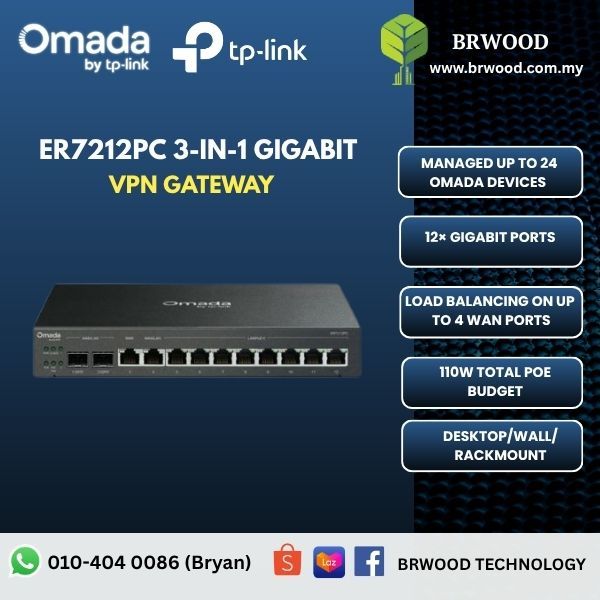 OMADA TP-LINK ER7212PC: 3-in-1 Gigabit VPN Gateway