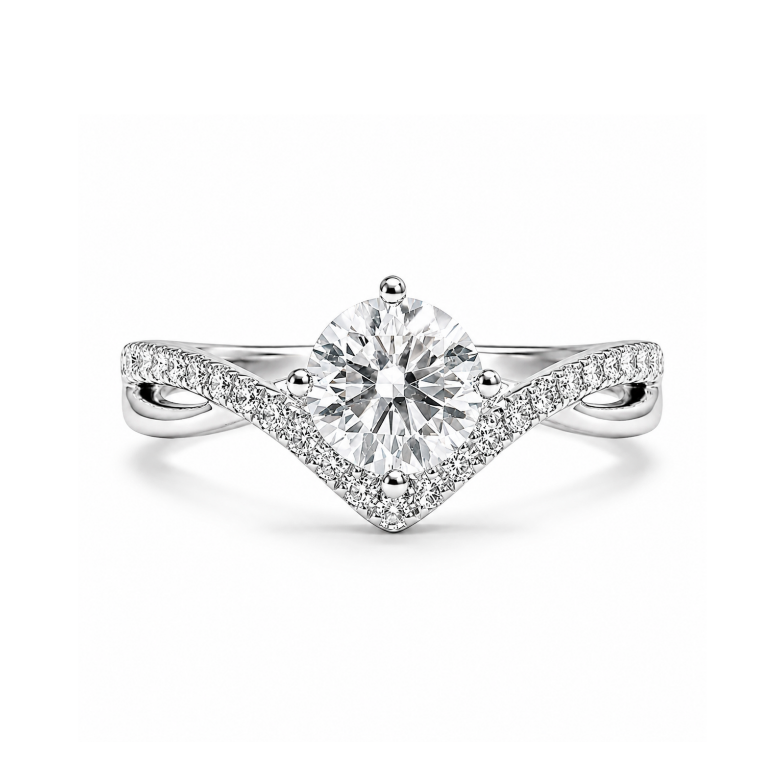 Roman & Co庐 Celestine V Crown Solitaire Engagement Ring