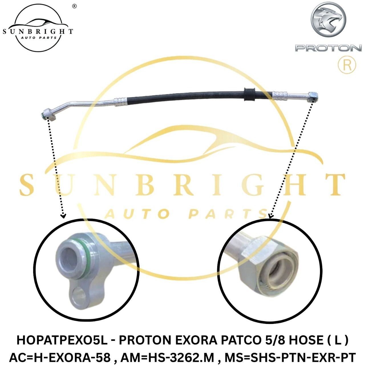 HOPATPEXO5L - PROTON EXORA PATCO 5/8 HOSE ( L ) AC=H-EXORA-58 , AM=HS-3262.M , MS=SHS-PTN-EXR-PT