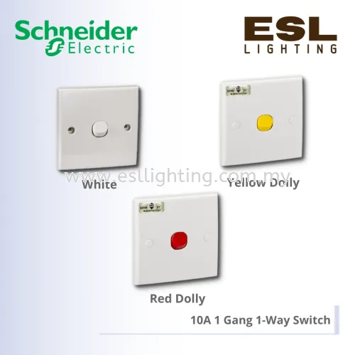 SCHNEIDER S-Classic 10A 1 Gang 1-Way Switch - E31_1_2AR_WE_G11 / E31_1_2AR_YLWE_G11 / E31_1_2AR_RDWE_G11