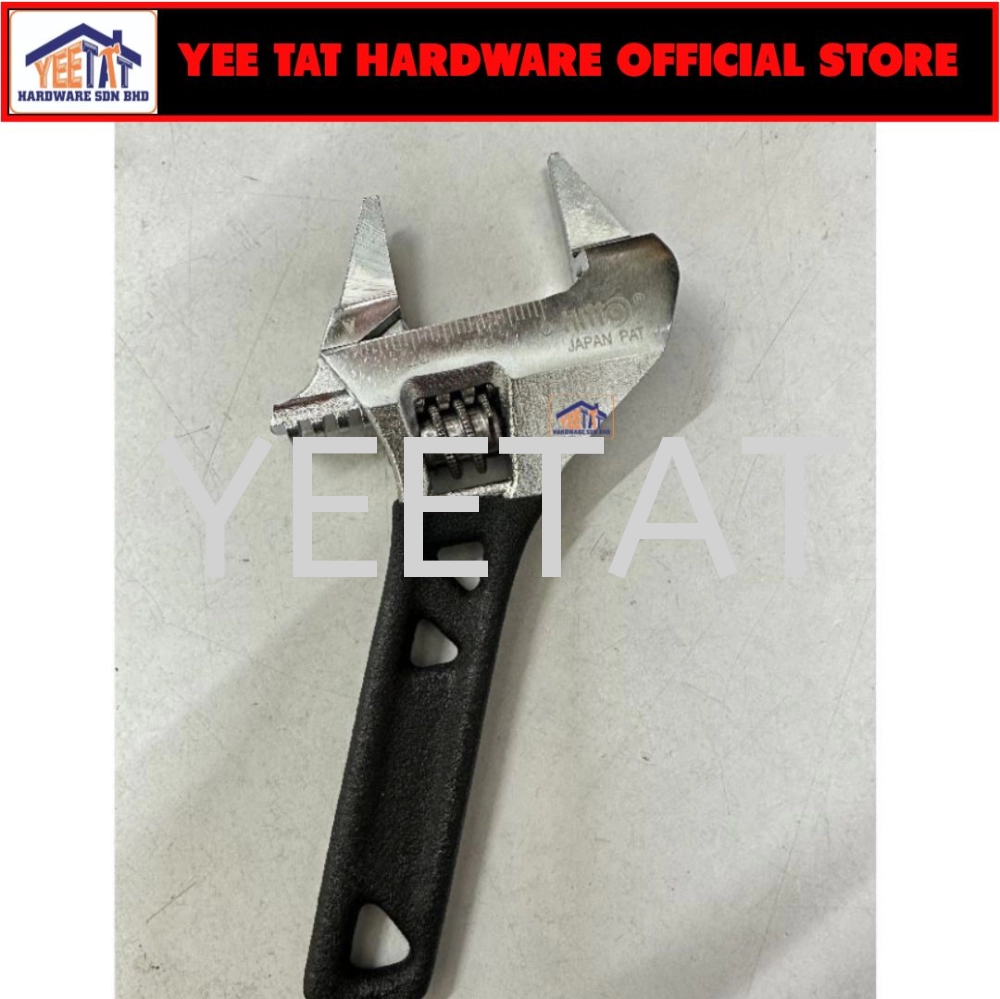 [ HITTO ] HAW-8SB Stubby & Thin Jaws Adjustable Wrench / Spana Hardened Durable Hand Tool 141MM