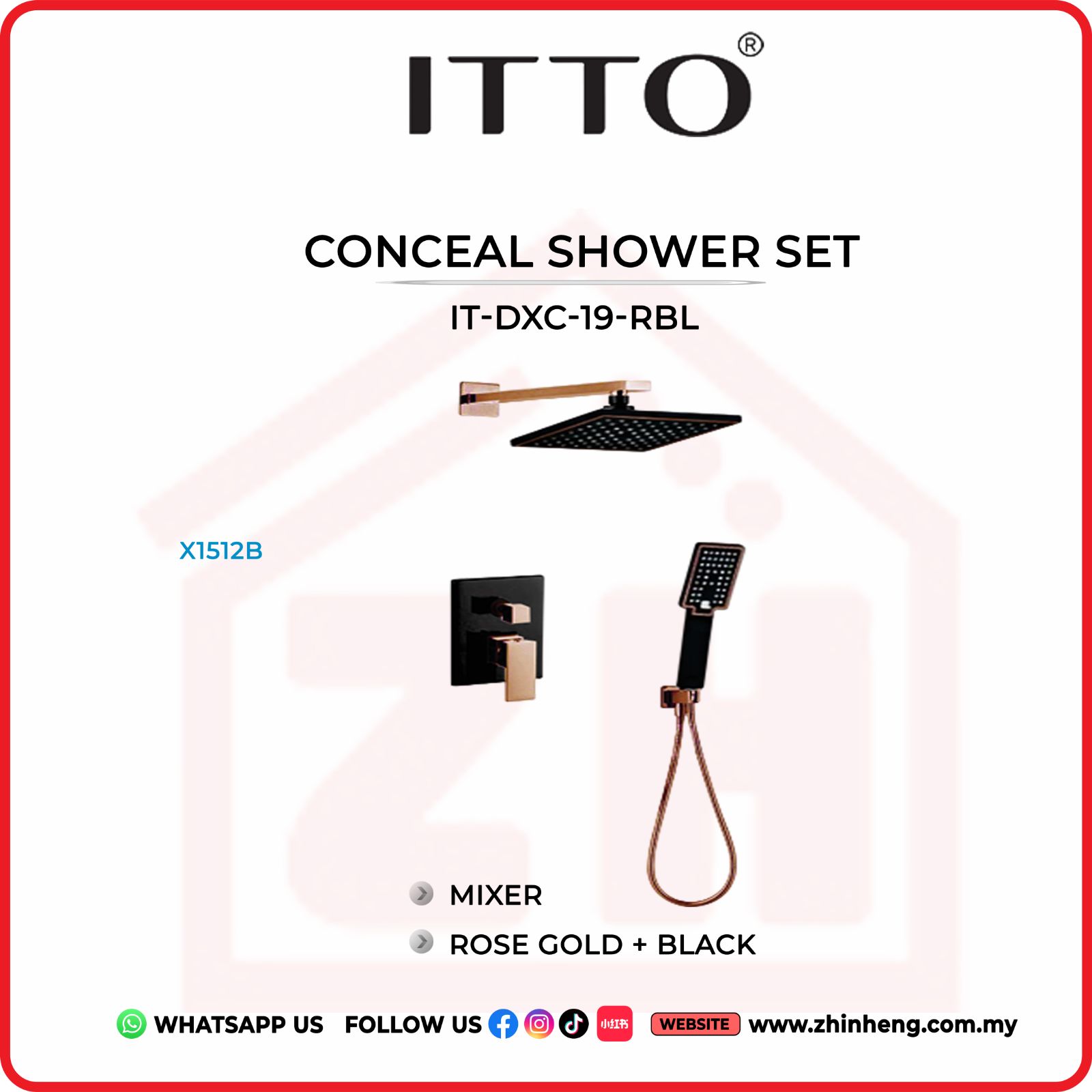 ITTO CONCEAL SHOWER SET  IT-DXC-19-RBL