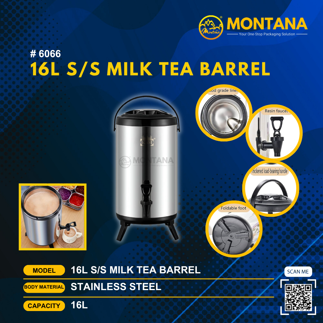 (6066) 16L S/S MILK TEA BARREL