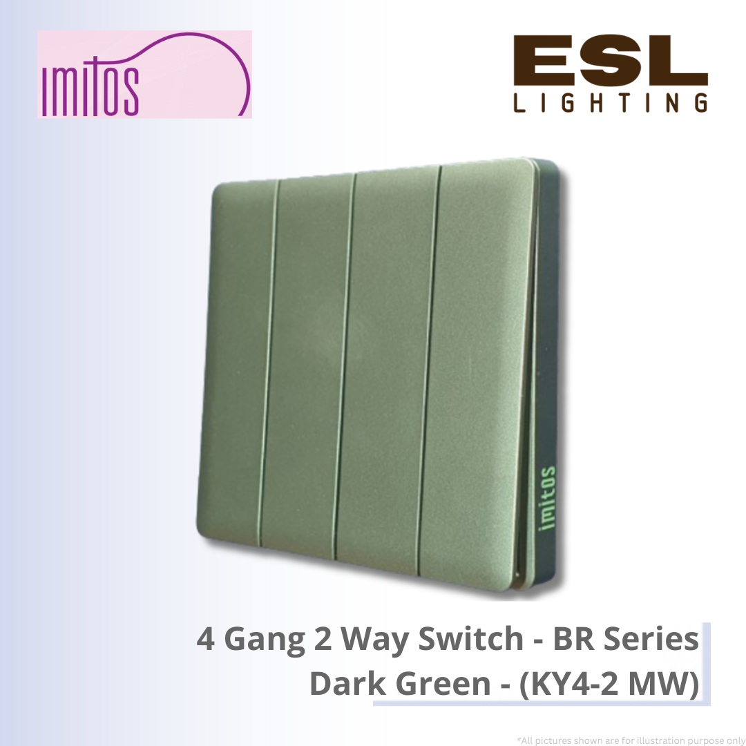 IMITOS 4 Gang 2 Way Switch (BR Series) Dark Green - KY4-2 MW [SIRIM]