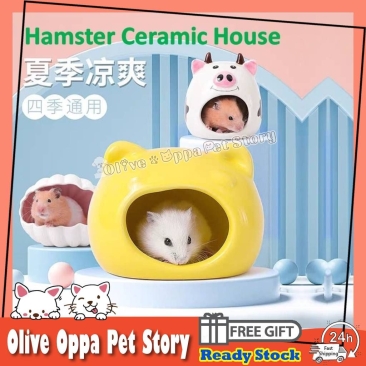 Hamster Ceramic Nest Small Animal Pet House Hideout Critter Guinea Pig Pet Bed House Accessories 仓鼠窝 仓鼠陶瓷屋