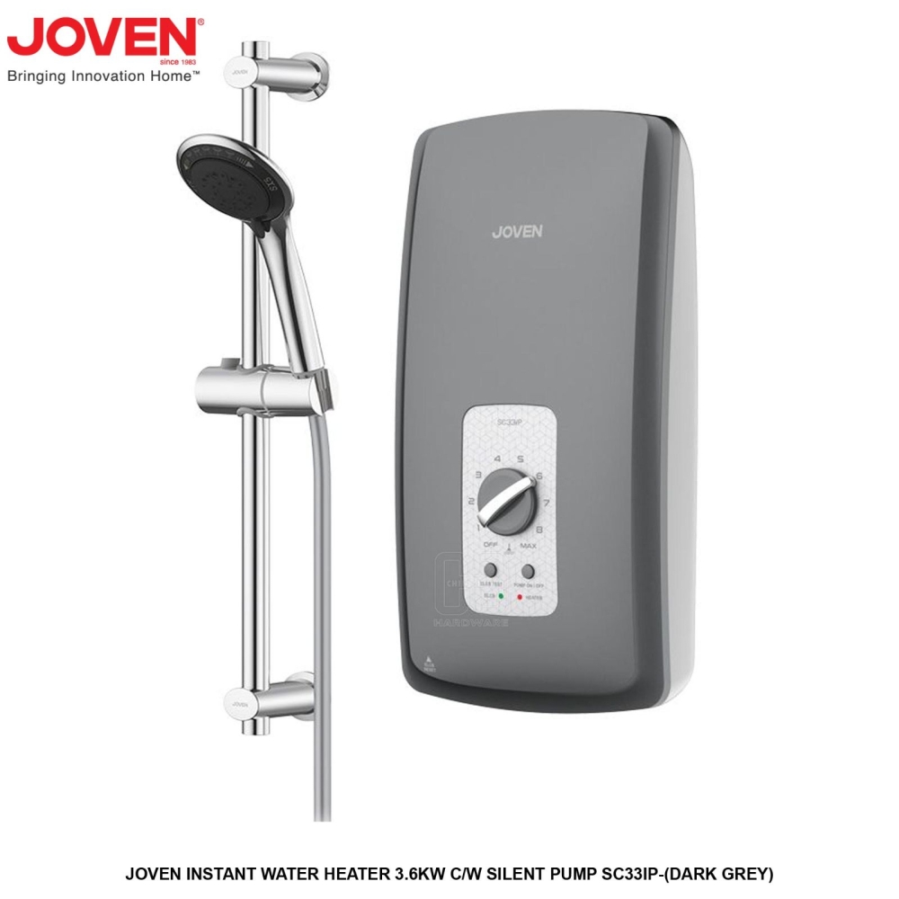 JOVEN INSTANT WATER HEATER 3.6KW C/W SILENT PUMP SC33IP DARK GREY