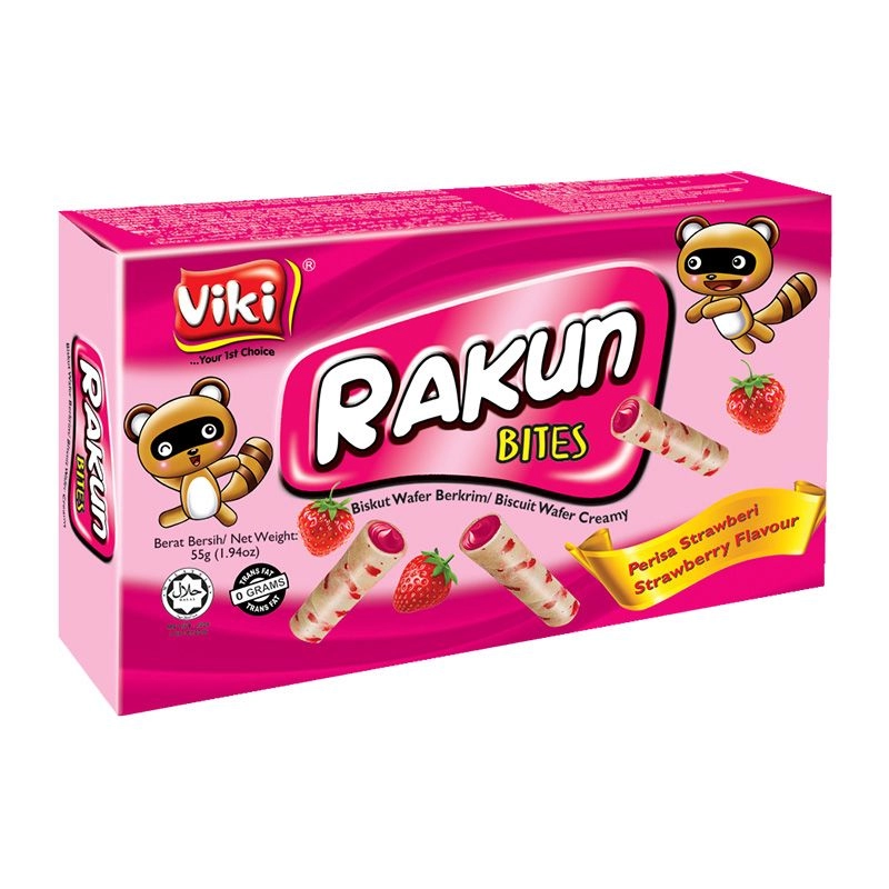 Rakun Bites 80g - Strawberry Flavour