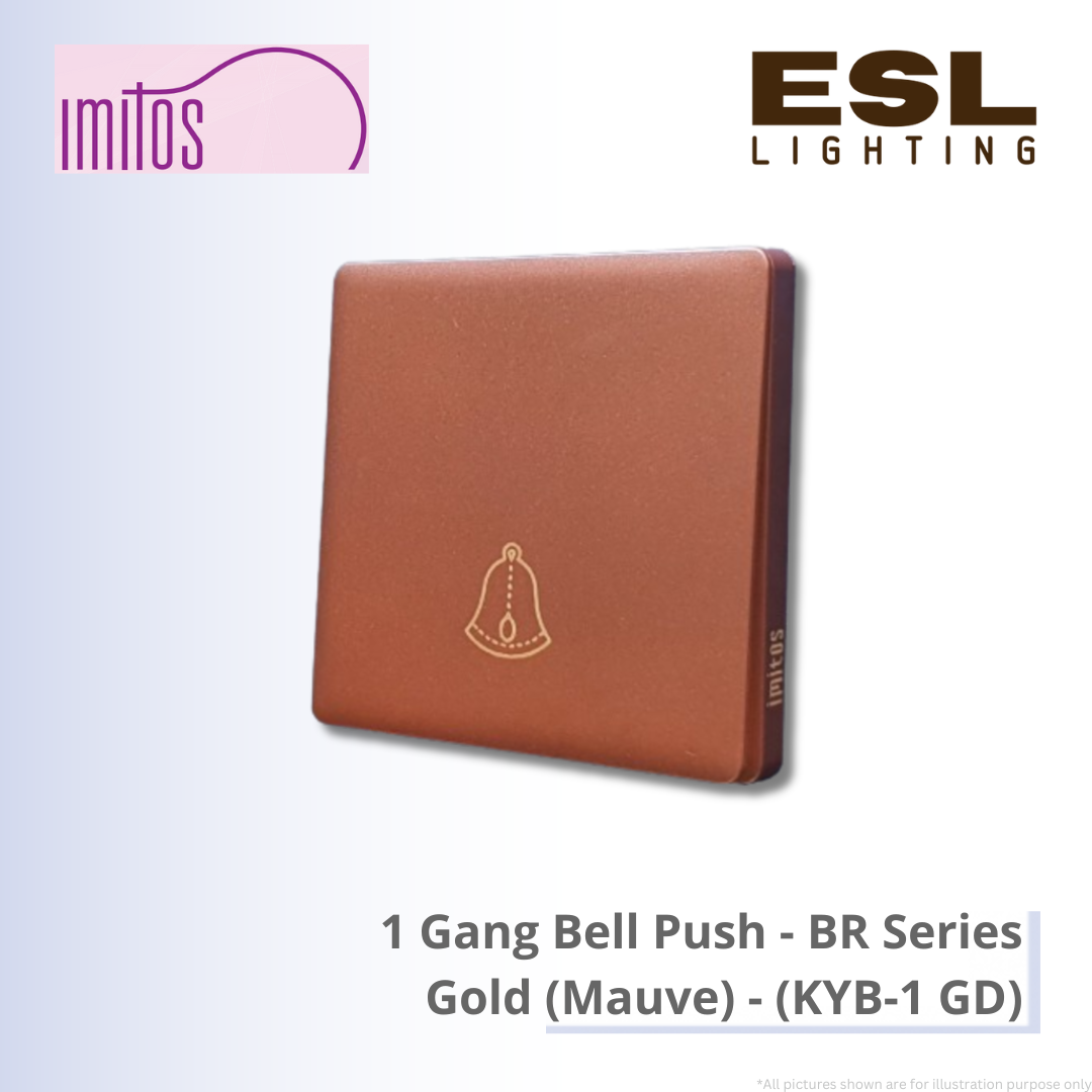 IMITOS 1 Gang Bell Push (BR Series) Gold (Mauve) - KYB-1 GD SIRIM