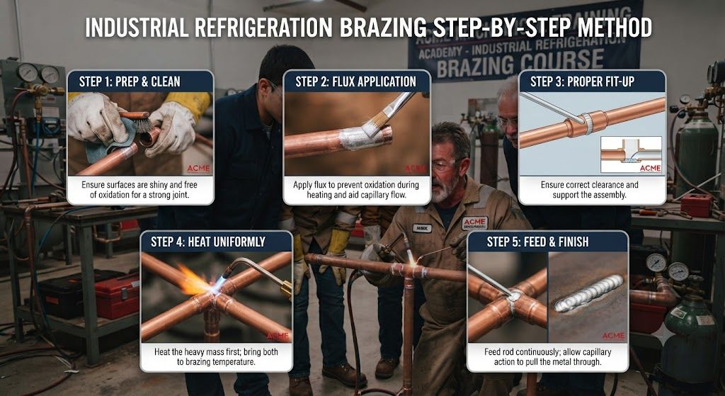 industrial refrigeration brazing step by step method