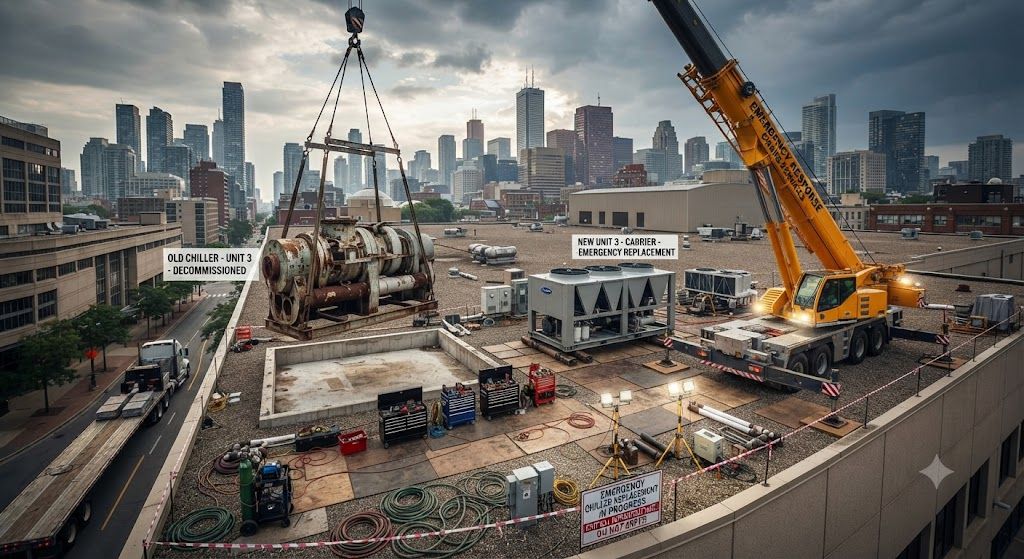 Emergency HVAC chiller replacement