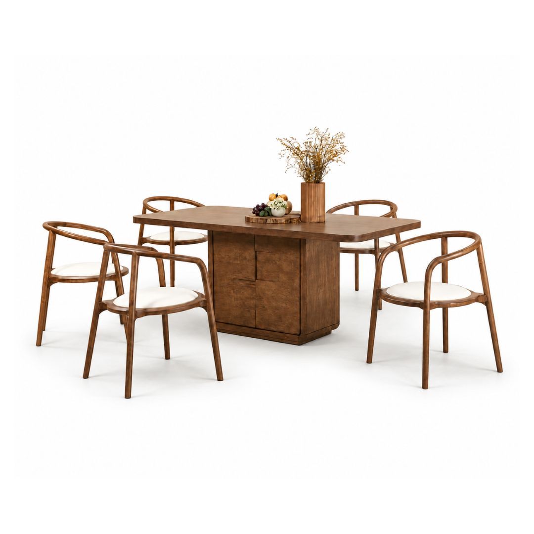 MIRELLA 6FT Wooden Top Dining Set