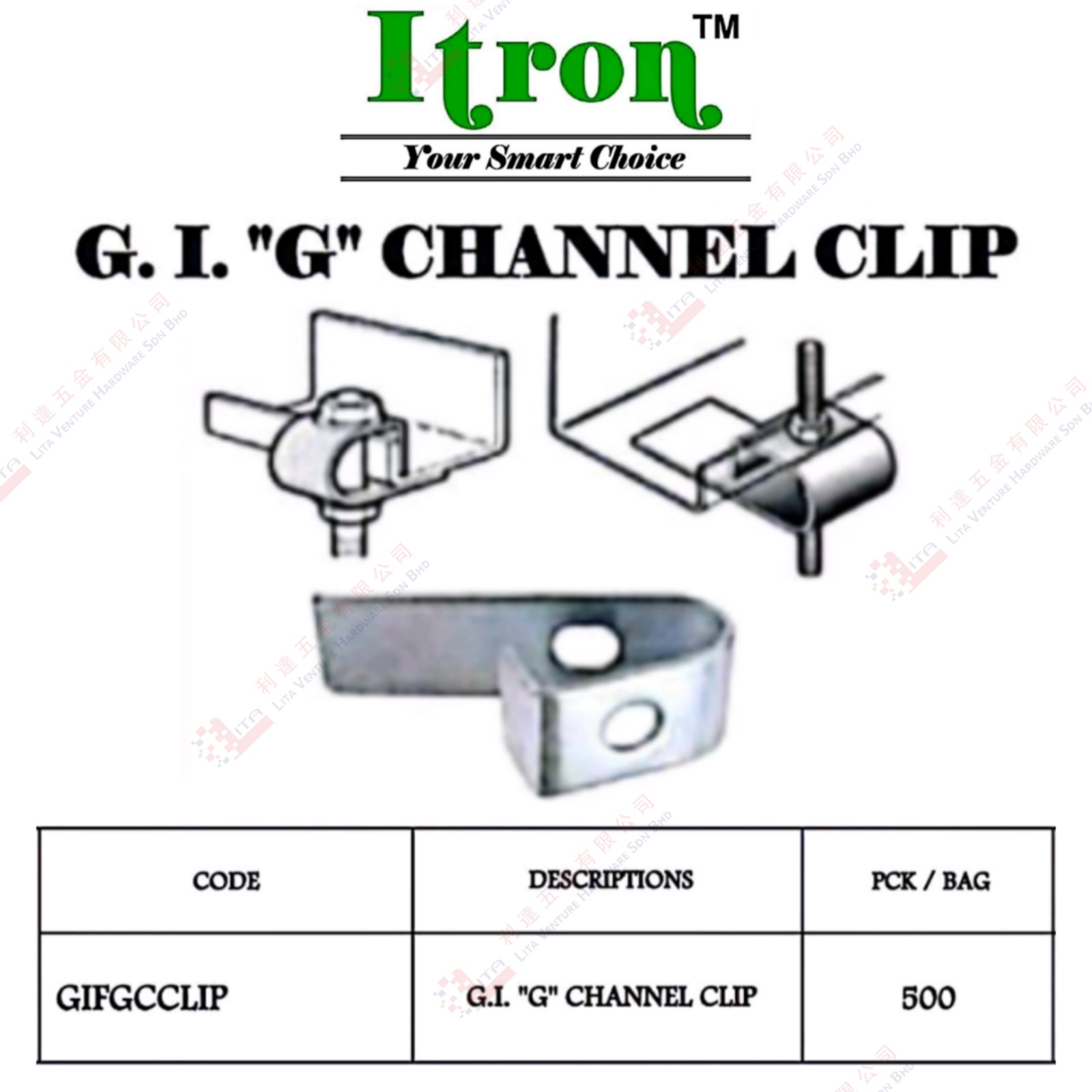 ITRON BRAND  GIG CHANNEL CLIP - GOFGCCLIP