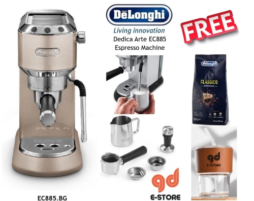 Delonghi Dedica Arte Beige - Pump Espresso Coffee Machines - EC885.BG