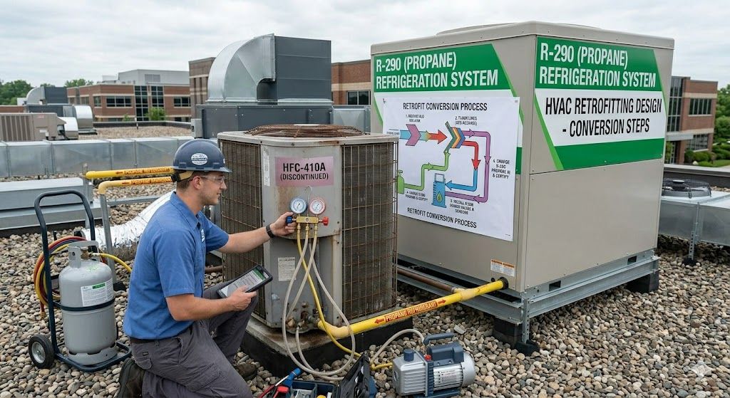 propane refrigerant HVAC retrofitting design