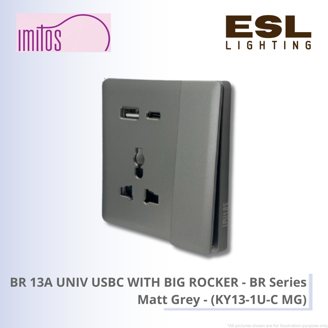 IMITOS BR 13A UNIV USBC WITH BIG ROCKER (BR Series) Matt Grey - KY13-1U-C MG
