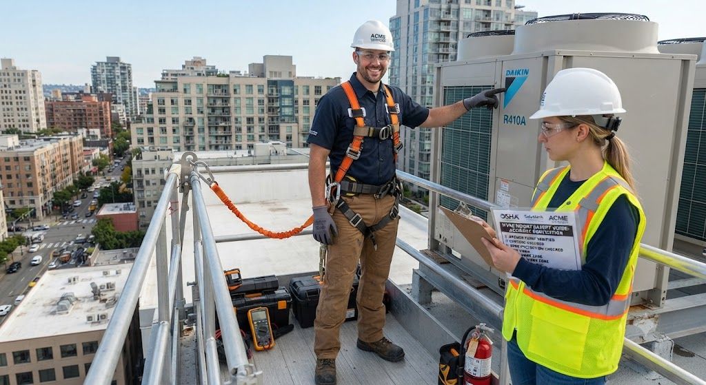 industrial HVAC accident prevention height guide