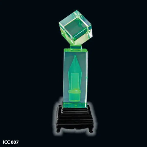 Crystal Cube with 2 Tier Light Base - ICC 007