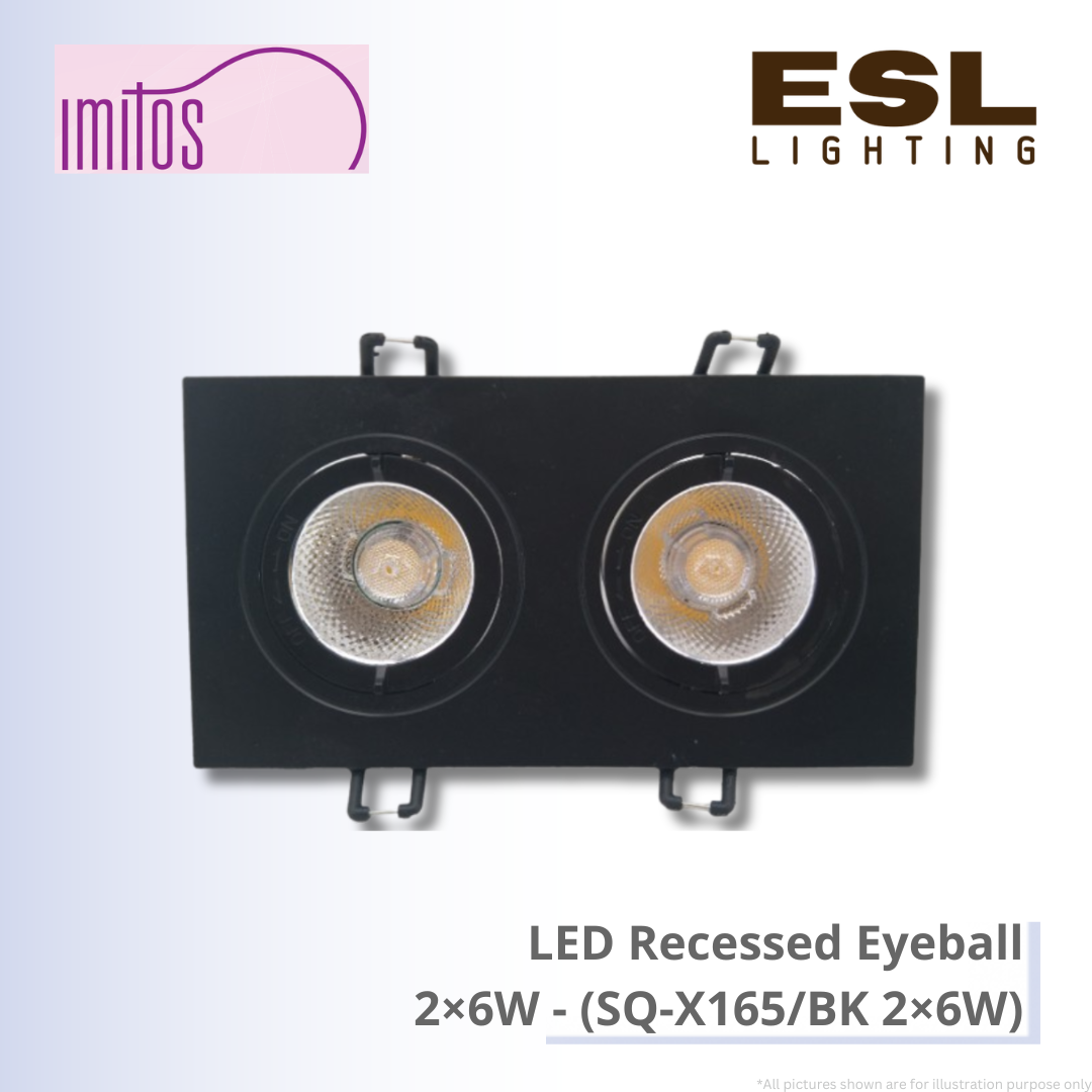 IMITOS LED Recessed Eyeball 2×6W - SQ-X165/BK 2×6W