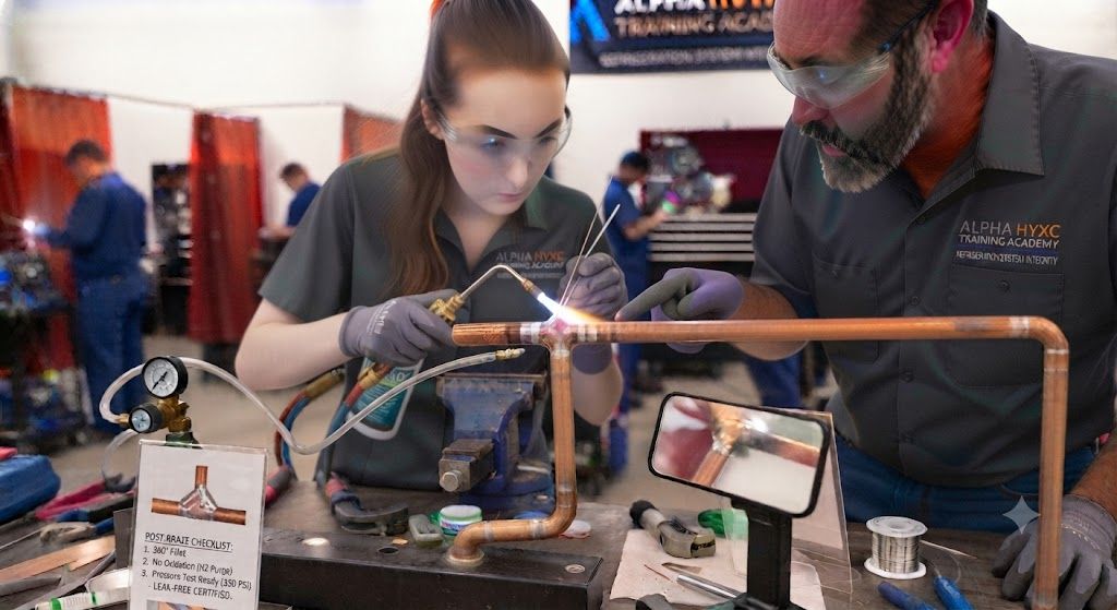 HVAC brazing torch technique leak free joints