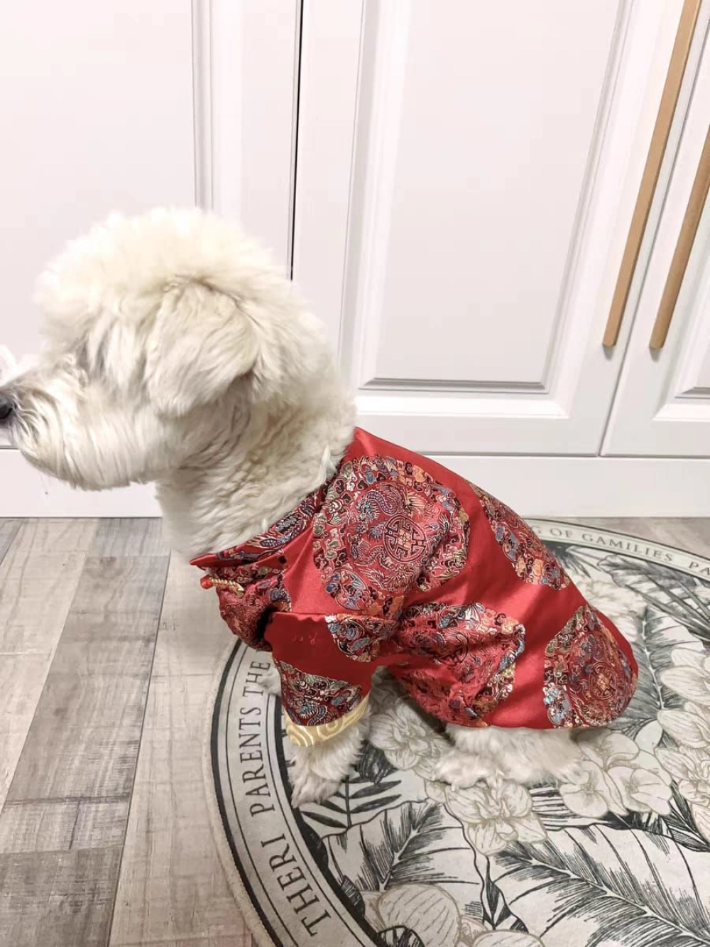 Pet Dress New year dress Cheongsam Tang Suit CNY Clothes Wedding Dress Baju Kucing 宠物旗袍连衣裙唐装狗狗 猫咪旗袍 宠物新年服装