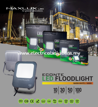 Maxlux Econte LED Floodlight 10/30/50/100 Watt WW