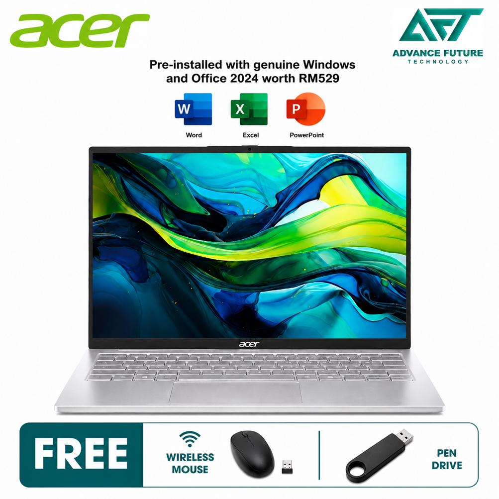 Acer Swift Lite 14 SFL14-54M-7341 14" WUXGA OLED Laptop Light Silver ( Intel Core Ultra 7 155U, 16GB, 512GB SSD, Intel , W11, H&S 2024&M365 )