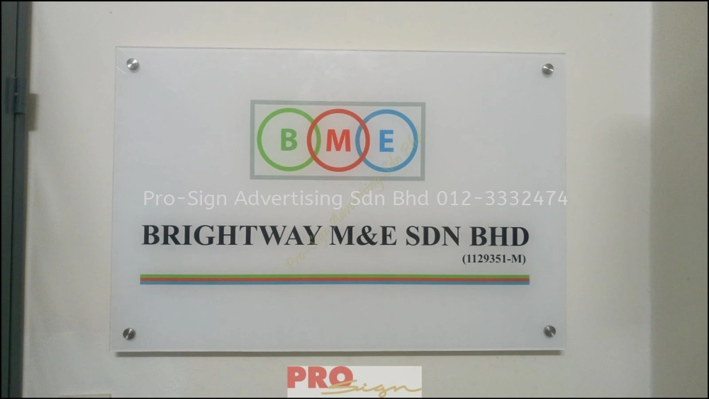 ACRYLIC PANEL (BRIGHTWAY M&E SDN BHD, SRI DAMANSARA, 2017)