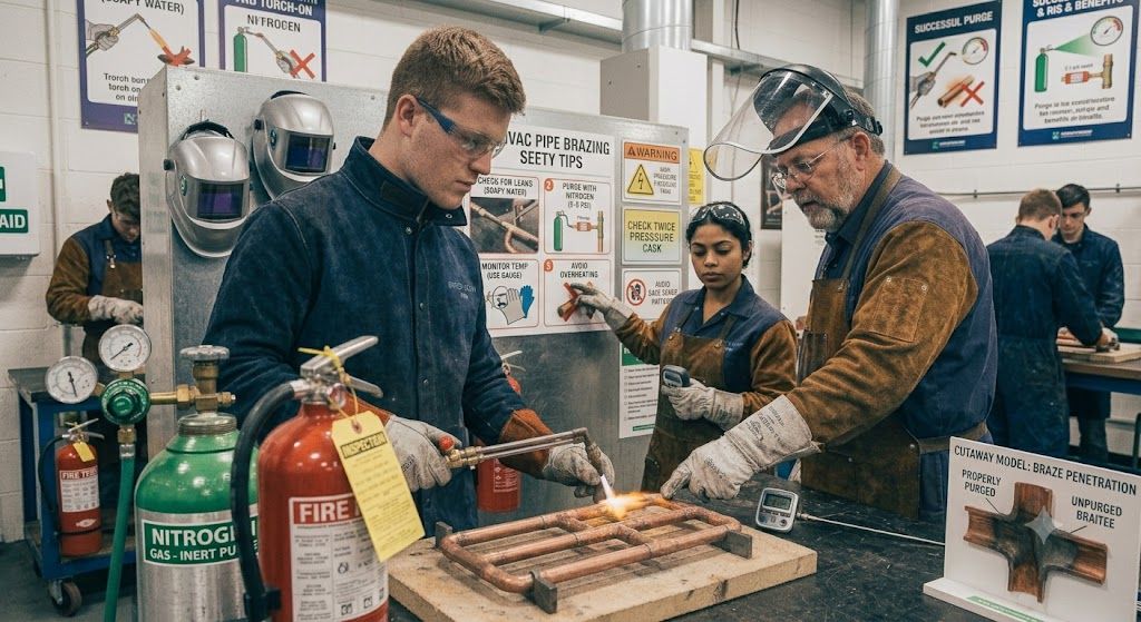 HVAC brazing hazard prevention procedures